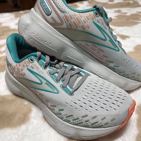 Brooks Glycerin 20 running shoes size 7.5 grey/green/orange - Picture 2 of 10